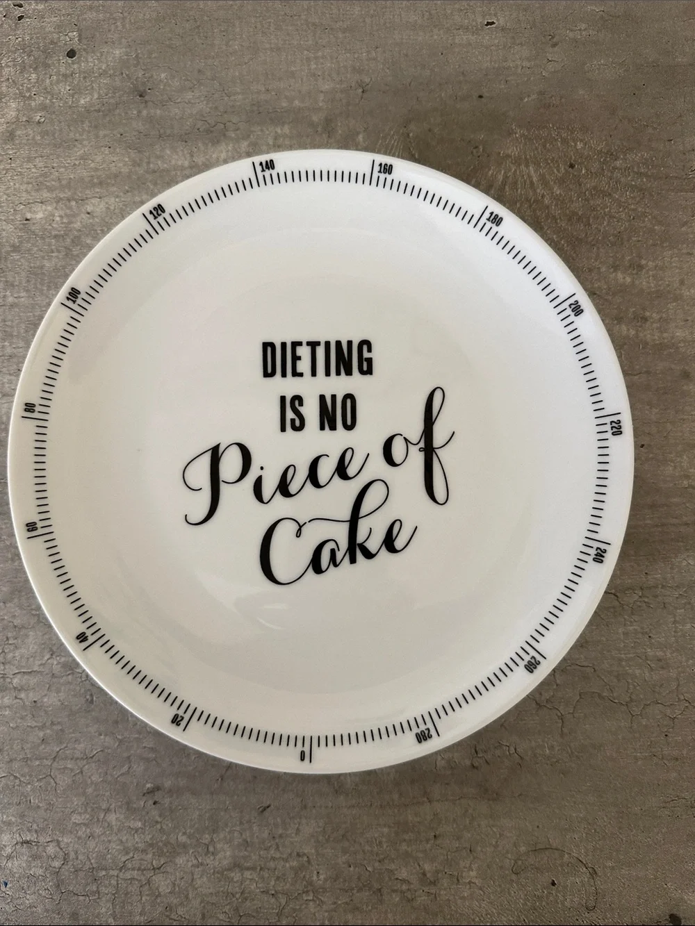 Z Gallerie White Porcelain “Wait For Dessert “ Set Of Four 7.5” Plates